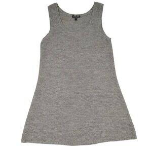 Eileen Fisher 100% Alpaca Sweater Tunic Top XS Gray Minimal Sleeveless Knit Tank